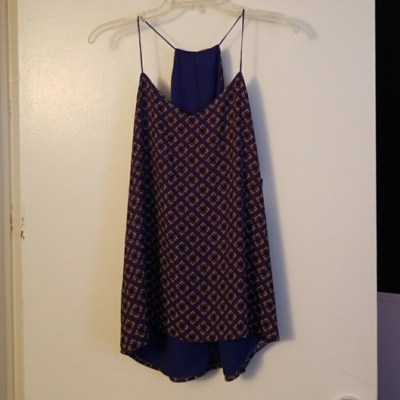 Express Tops - NWT Express Navy/Printed Barcelona Cami